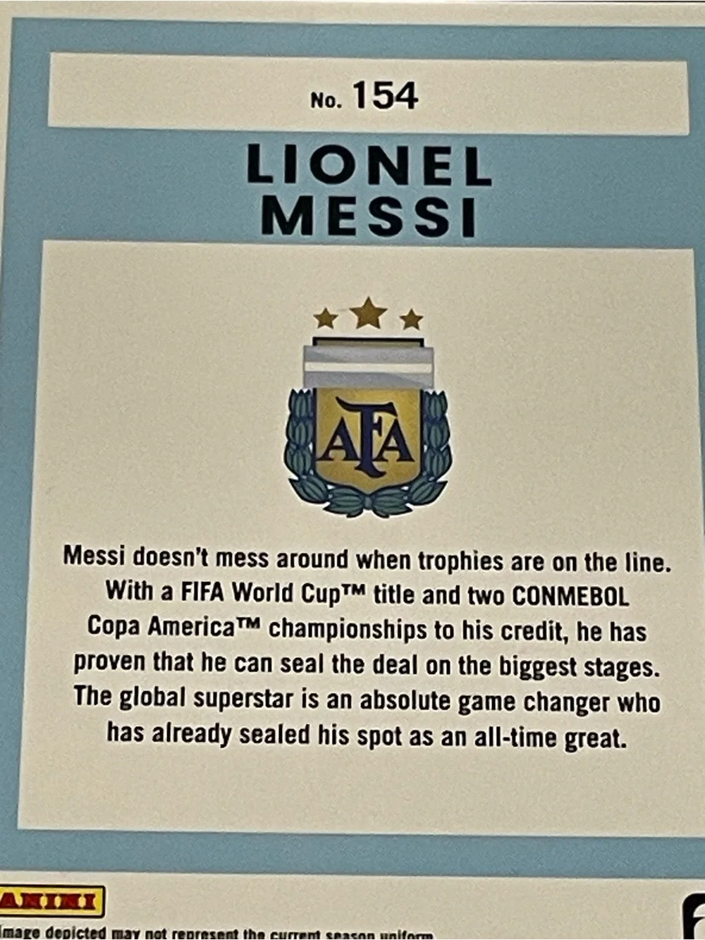 Panini Road To FIFA World Cup 2026 Donruss Lionel Messi #154 Argentina Base Card